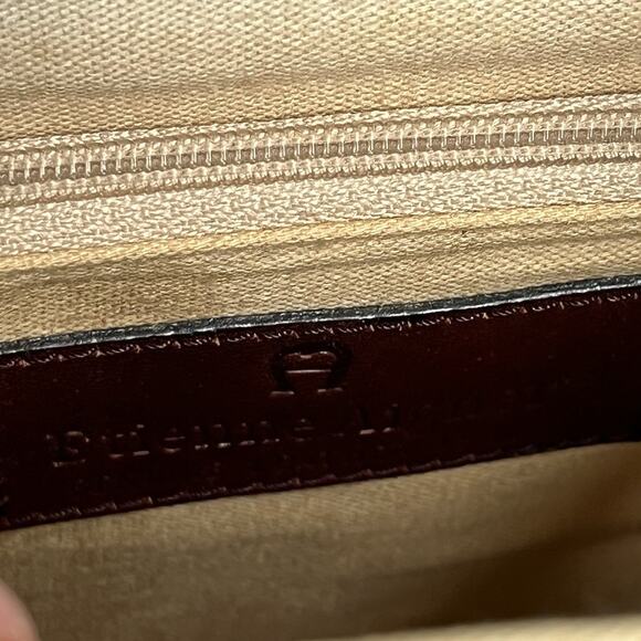 Vintage 80's ETIENNE AIGNER Wicker Leather Handles Basket Bag Handbag Purse - Picture 7 of 15